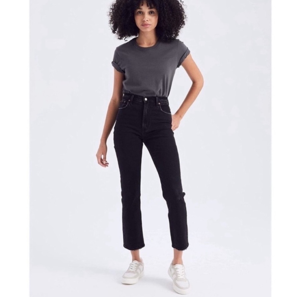 NWT Abercrombie The Ankle Straight Ultra High Rise Jeans Black 30 XL Tall